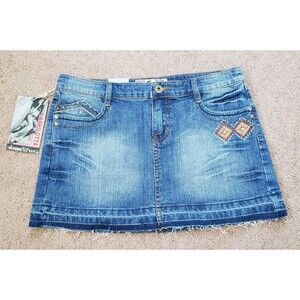 Vintage Y2k NWT Lachilotta Special Edition Studded Raw Hem Mini Skirt Size M